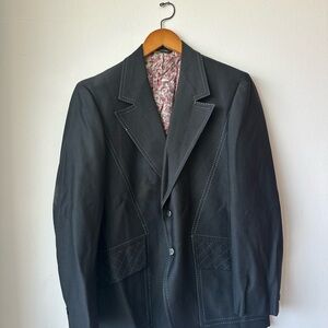 Stylish Black Blazer with Unique Stitching